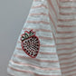 Jane + Delancey White/Pink Striped Strawberry Tee