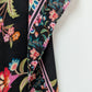 LOFT Black Floral Fringed Blanket Scarf