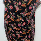 LOFT Black Floral Fringed Blanket Scarf