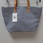 jm Jessica Moore Navy Striped Shopping Tote Bag