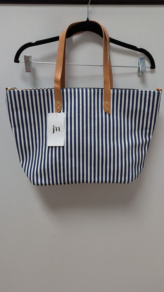 jm Jessica Moore Navy Striped Shopping Tote Bag