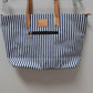 jm Jessica Moore Navy Striped Shopping Tote Bag