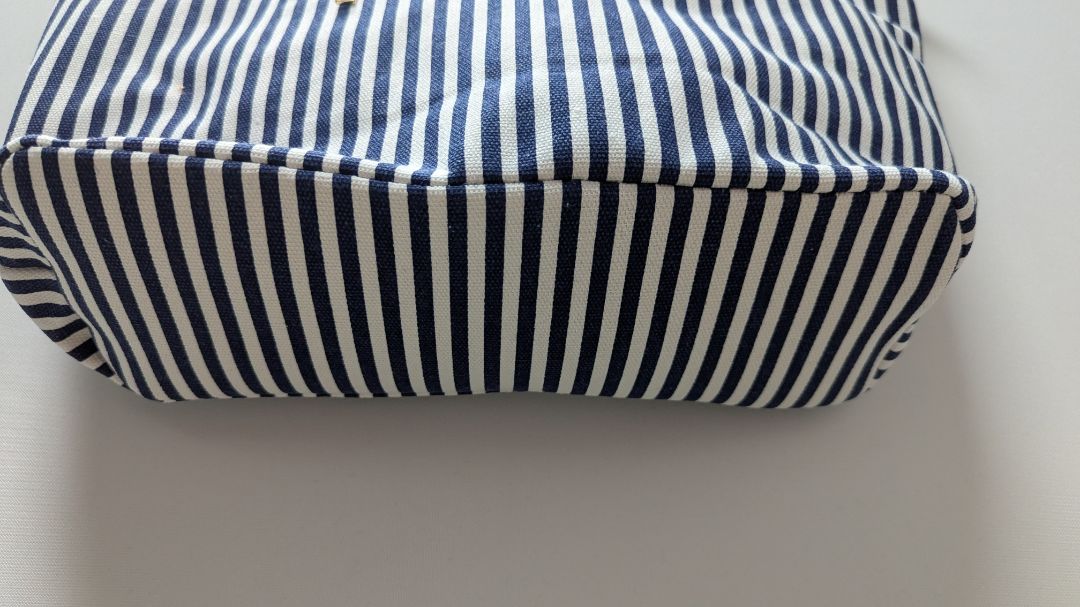 jm Jessica Moore Navy Striped Shopping Tote Bag