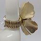 Light Gold-Tone Metal Purple Gemstone Flower Ring