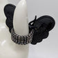 Black/Blue Rhinestone Butterfly Elastic-Back Ring