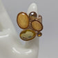 Gold-Tone Yellow Oval Stones Ring