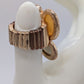 Gold-Tone Yellow Oval Stones Ring