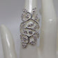 Silver Metal Wrapped Rhinestone Leaf Ring
