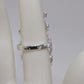 Silver Metal Wrapped Rhinestone Leaf Ring
