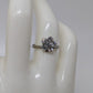 Silver/White Rhinestone Flower Adjustable Ring