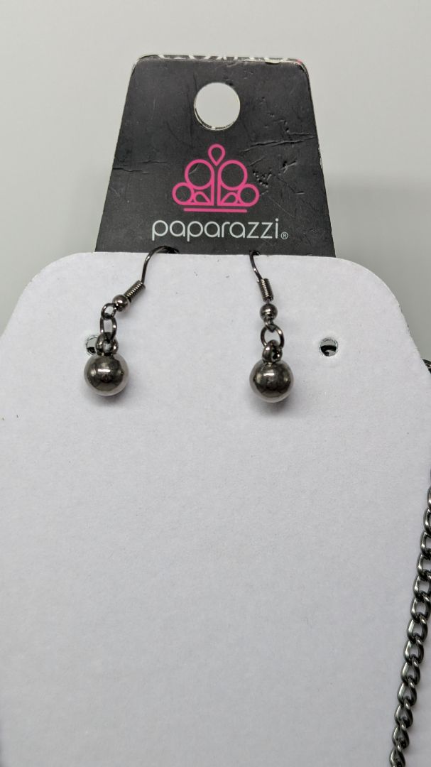 Paparazzi 2-Tone Beaded Chain Necklace & Earrings Set