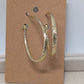 Gold-Tone Textured Metal Oblong Hoop Earrings