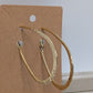 Gold-Tone Flat Textured Metal Hoop Earrings