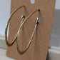 Gold-Tone Flat Textured Metal Hoop Earrings