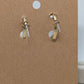 Gold-Tone Flat Textured Metal Hoop Earrings