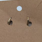 Gold/Blue Beaded Tin-Metal Flower Dangle Earrings