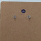 Silver/Purple Crescent Beaded Stud Earrings