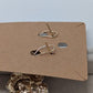 Gold/White/Pink Rose Rhinestone Dangle Earrings