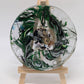 Handmade L. Williams Green/White Large Resin Coaster