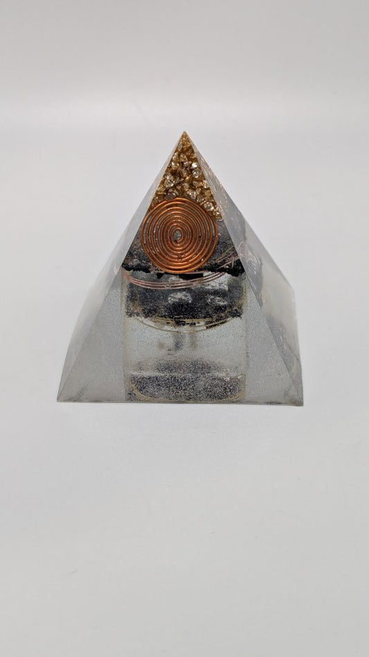 Handmade L. Williams Gold Tip Large Resin Pyramid (~3x3x3")