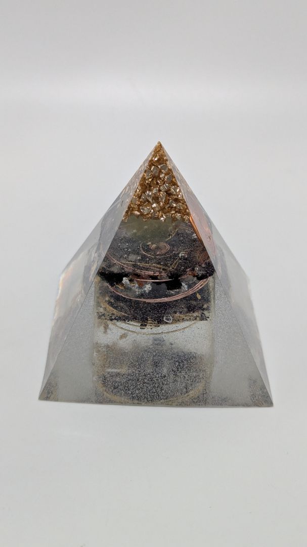 Handmade L. Williams Gold Tip Large Resin Pyramid (~3x3x3")