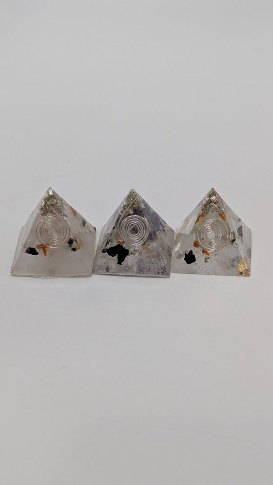 Handmade L. Williams Silver Tip Small Resin Pyramid (~1x1x1")