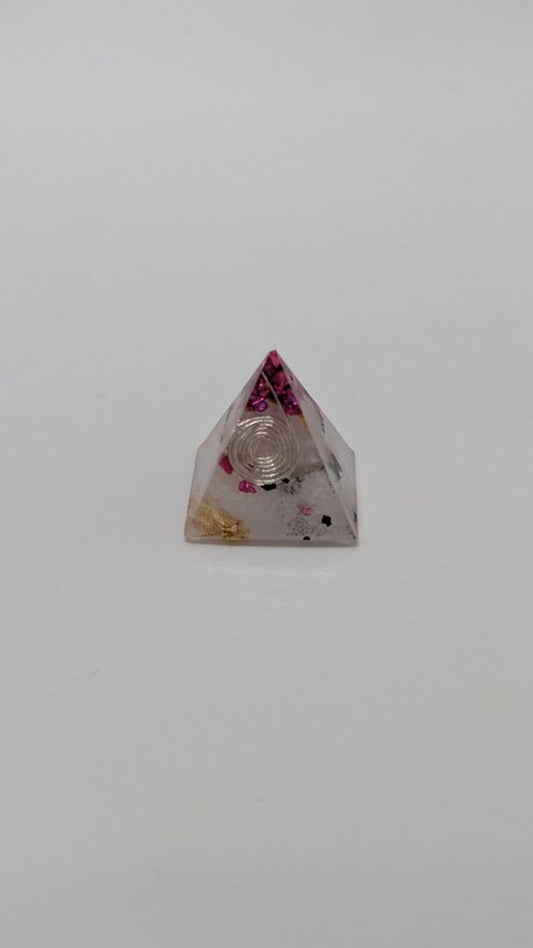 Handmade L. Williams Purple Tip Small Resin Pyramid (~1x1x1")