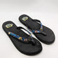 Flojos Black/Blue Floral Keilani Women's Flip-Flop Sandals
