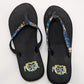 Flojos Black/Blue Floral Keilani Women's Flip-Flop Sandals