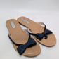 INC Navy Mabae Open-Toe Casual Rhinestone Slide Sandals