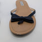 INC Navy Mabae Open-Toe Casual Rhinestone Slide Sandals