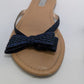 INC Navy Mabae Open-Toe Casual Rhinestone Slide Sandals