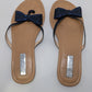INC Navy Mabae Open-Toe Casual Rhinestone Slide Sandals