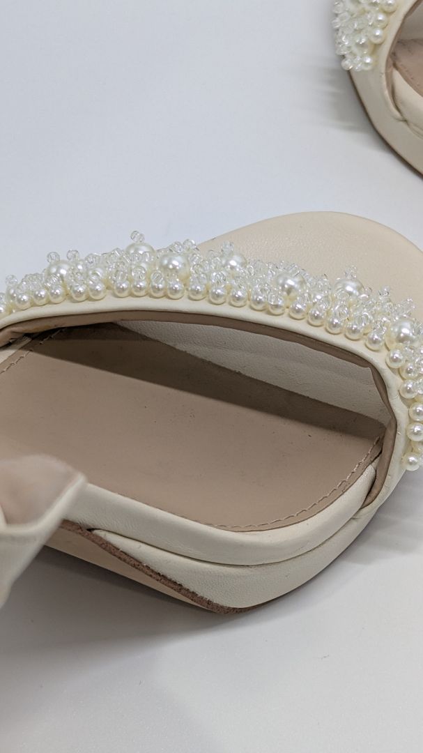 Sam Edelman Ivory Jade Perla Ankle Strap Heeled Sandals