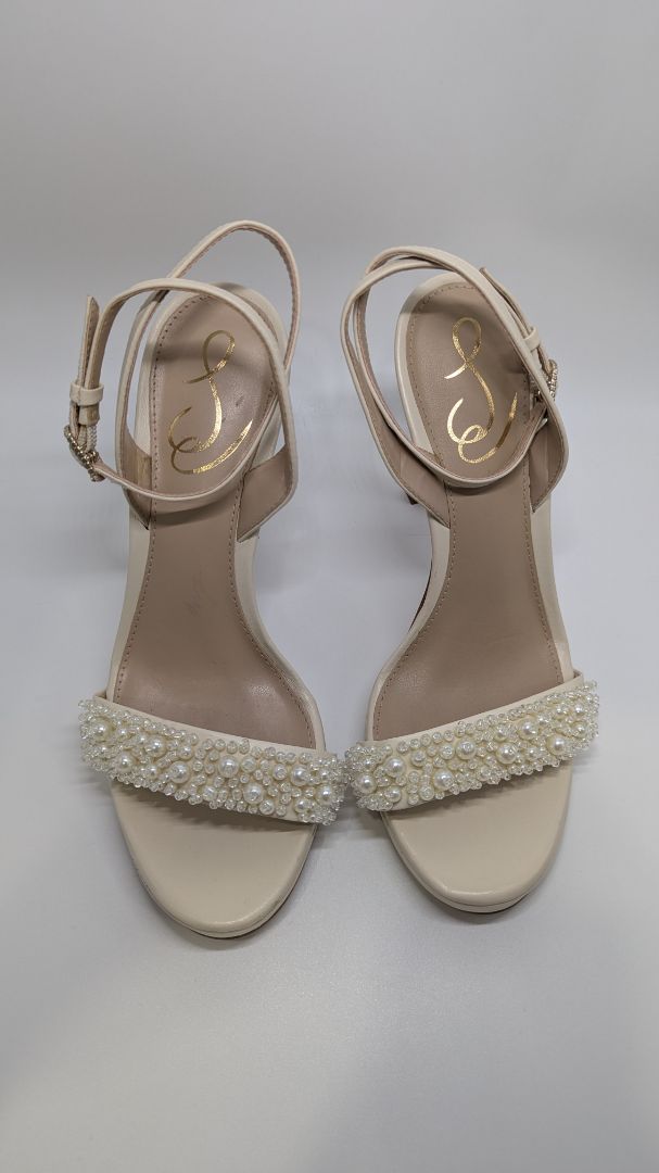 Sam Edelman Ivory Jade Perla Ankle Strap Heeled Sandals