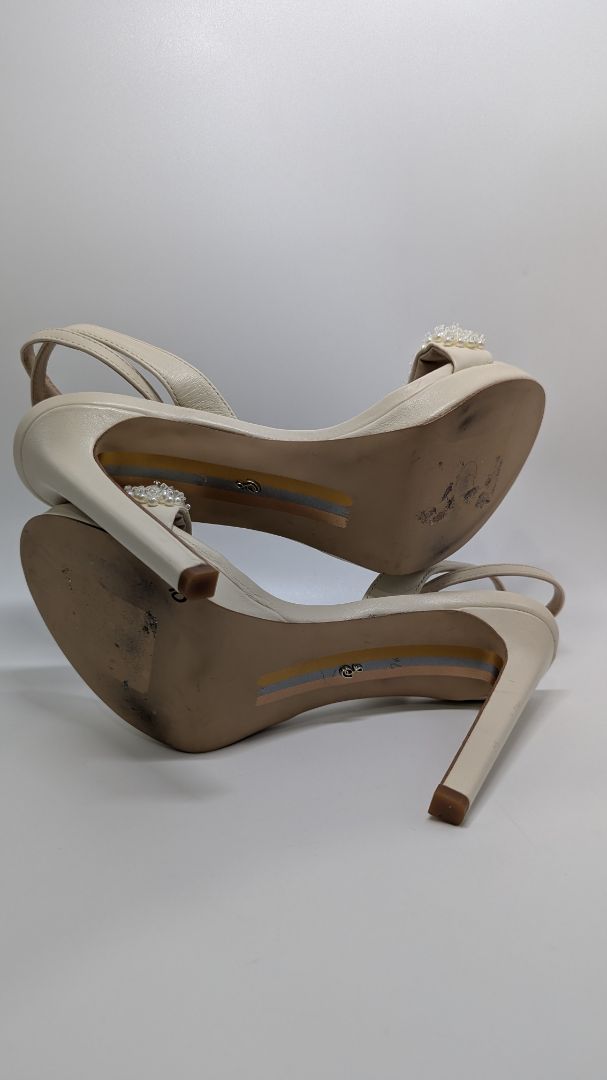 Sam Edelman Ivory Jade Perla Ankle Strap Heeled Sandals