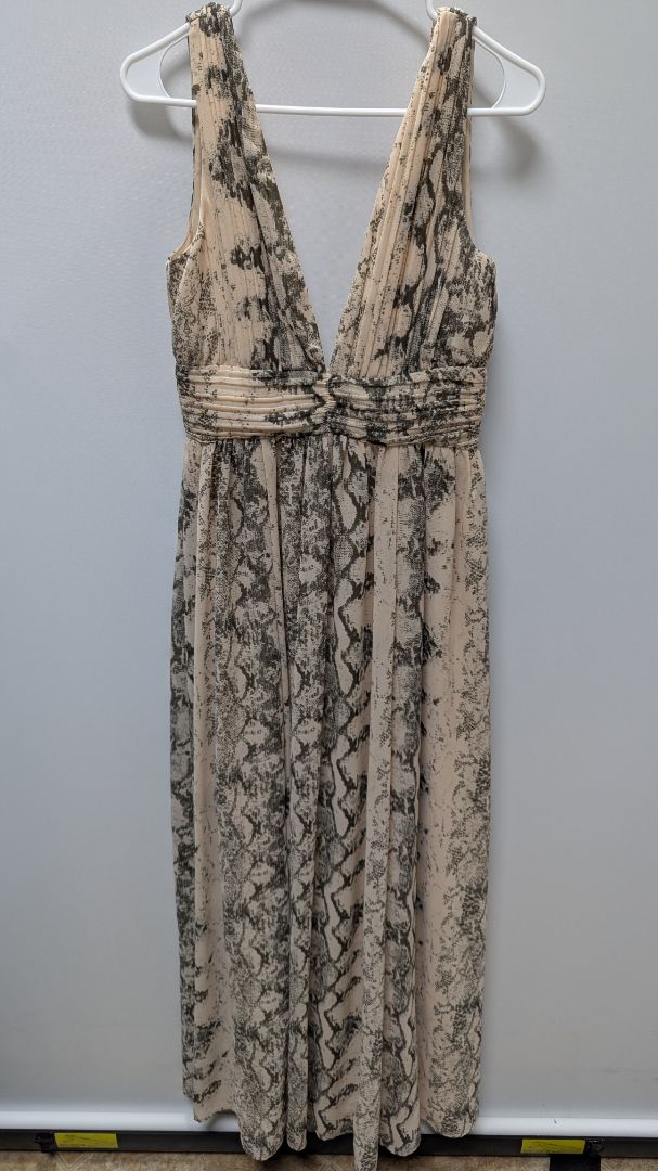 H&M Tan Snake Print Sleeveless Maxi Dress