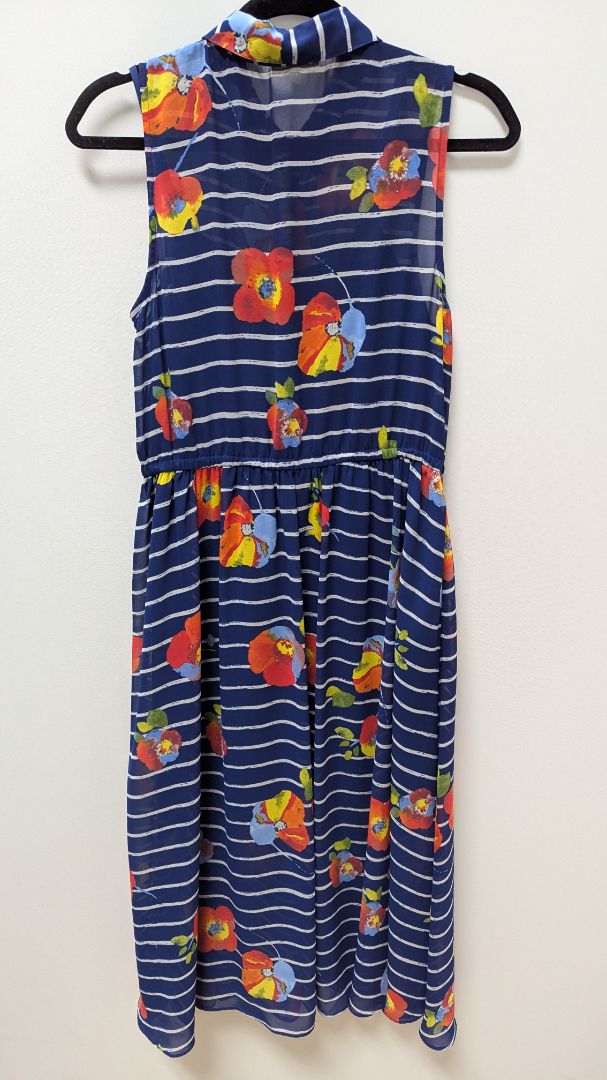 maison jules Blue/White Striped Floral Maxi Dress