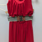 BCX Dress Red Sleeveless Belted Dress
