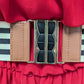 BCX Dress Red Sleeveless Belted Dress
