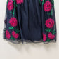 speechless Navy/Pink Embroidered Mesh Flared Skirt