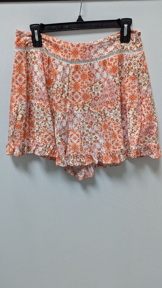 Chelsea & Theodore Orange Floral Ruffled Shorts