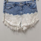 INC Denim Dipped Bleach Wash Denim Shorts