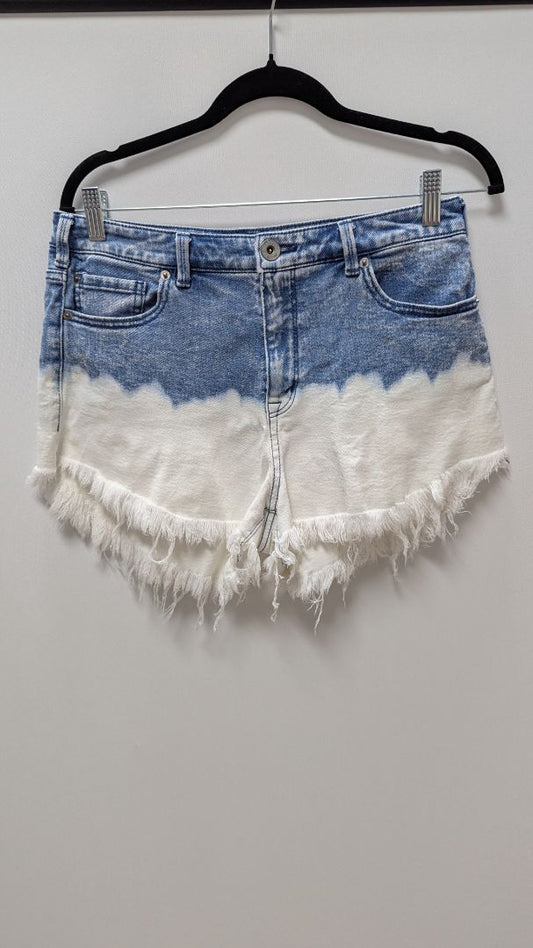 INC Denim Dipped Bleach Wash Denim Shorts
