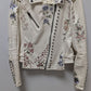 BlankNYC Ivory Embroidered Faux-Leather Jacket