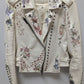 BlankNYC Ivory Embroidered Faux-Leather Jacket