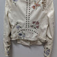 BlankNYC Ivory Embroidered Faux-Leather Jacket