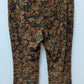 ERIC SPENCER Brown Floral Faux-Suede Retro Pants