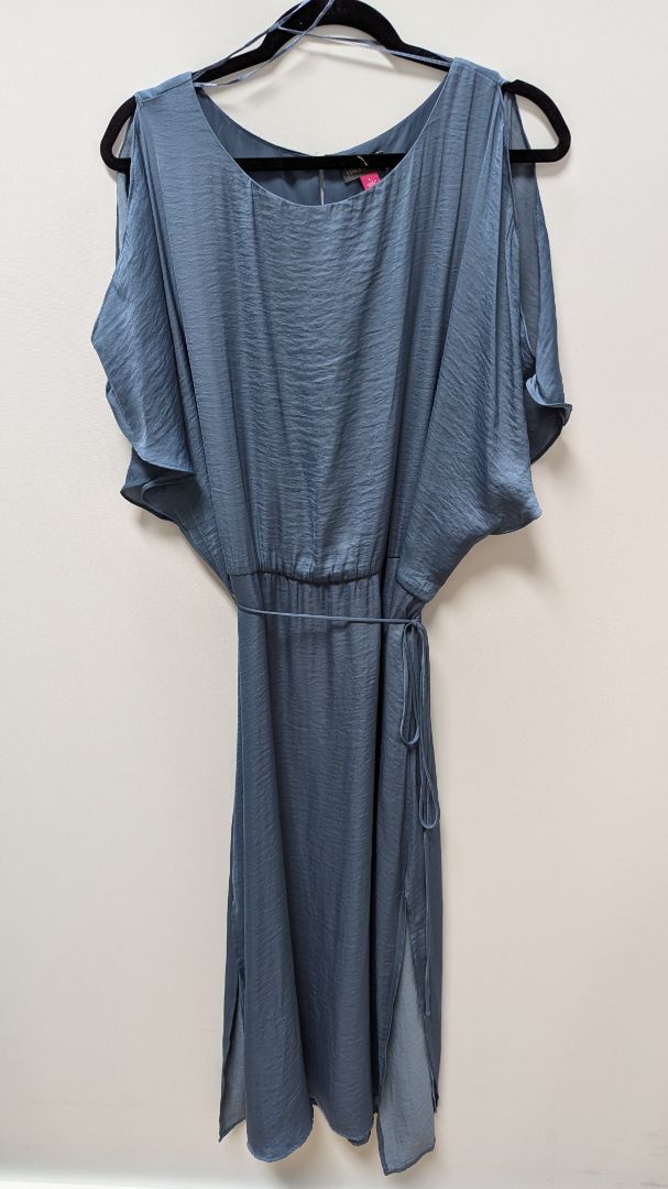 Vince Camuto Dark Blue Cold-Shoulder Empire Dress