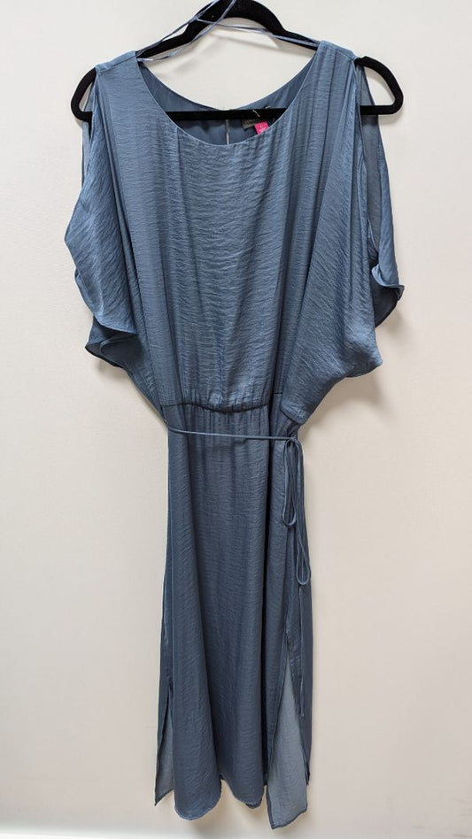 Vince Camuto Dark Blue Cold-Shoulder Empire Dress